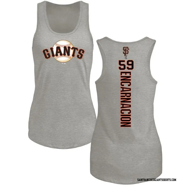 Women's San Francisco Giants ＃59 Jerar Encarnacion Ash Backer Tank Top