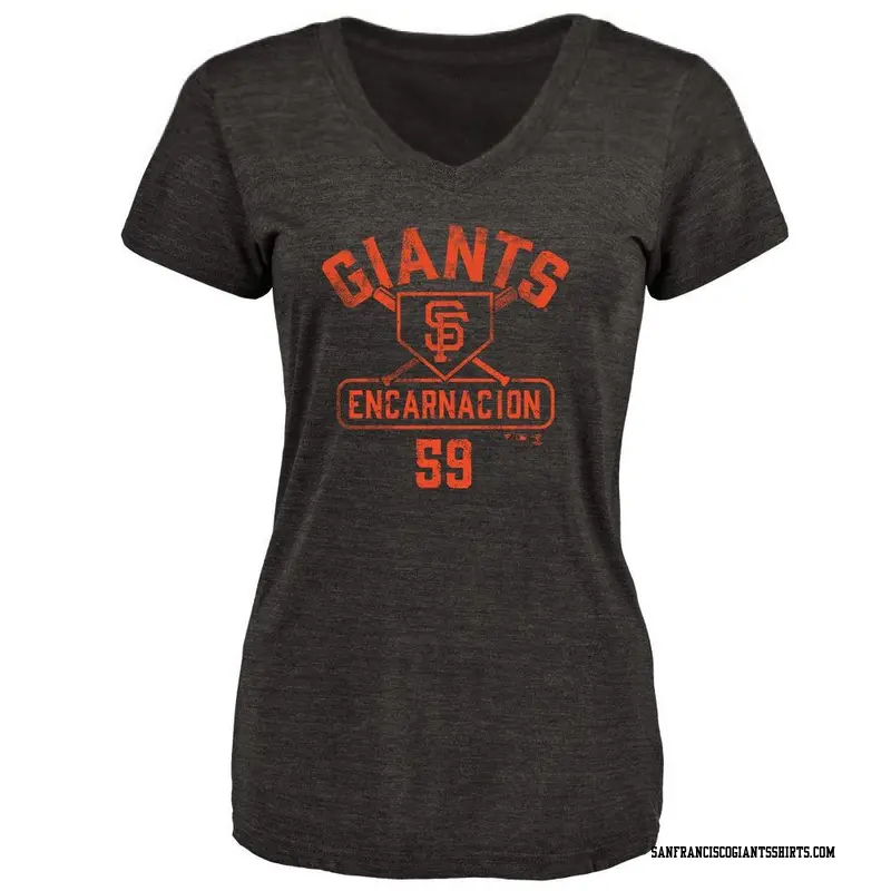 Women's San Francisco Giants ＃59 Jerar Encarnacion Black Base Runner T-Shirt