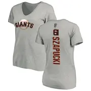 Women's San Francisco Giants ＃61 Thomas Szapucki Ash Backer Slim Fit T-Shirt