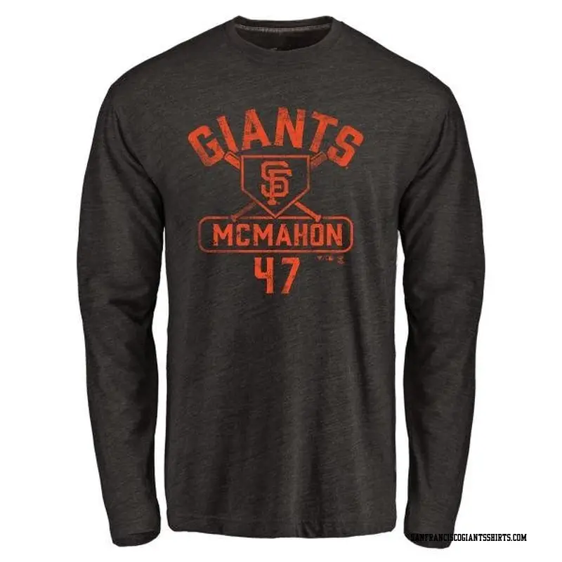 Youth San Francisco Giants ＃47 Don Mcmahon Black Branded Base Runner Long Sleeve T-Shirt