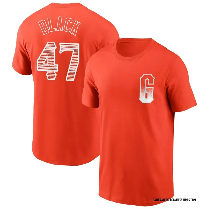 Youth San Francisco Giants ＃47 Mason Black Orange City Connect Name & Number T-Shirt