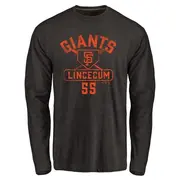 Youth San Francisco Giants ＃55 Tim Lincecum Black Branded Base Runner Long Sleeve T-Shirt