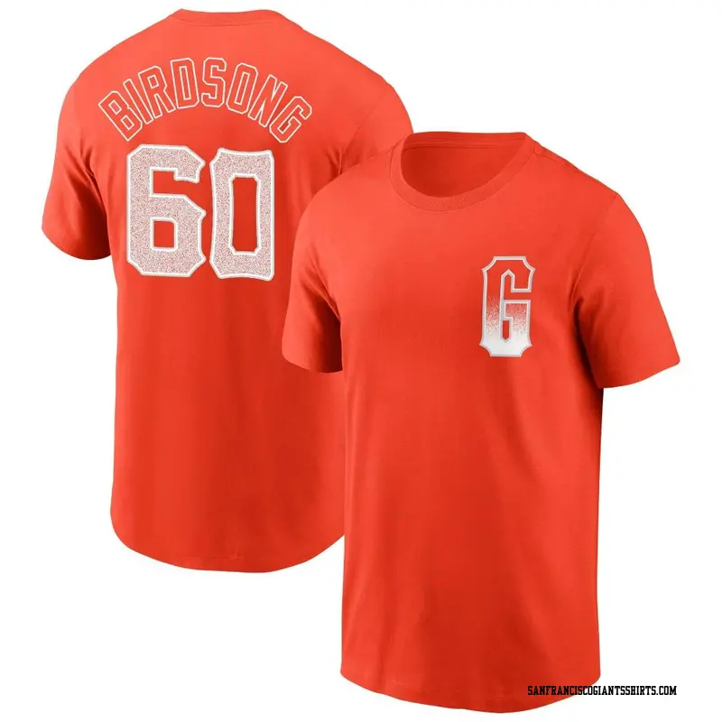 Youth San Francisco Giants ＃60 Hayden Birdsong Orange City Connect Name & Number T-Shirt